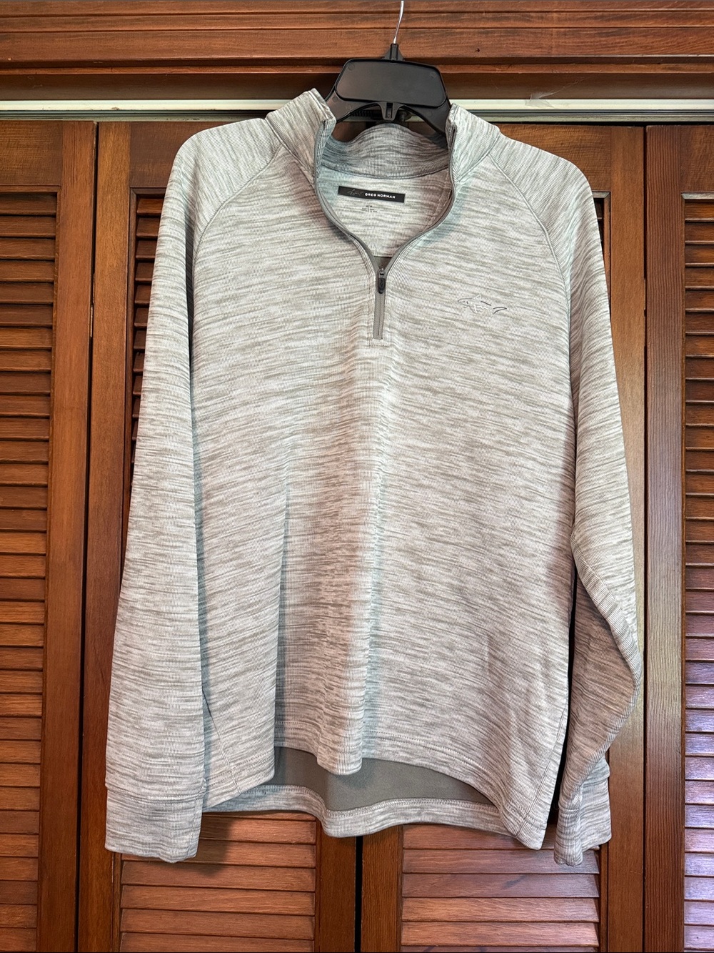 Greg Norman Collection Men's Light Gray Heather Quarter-Zip Sweater